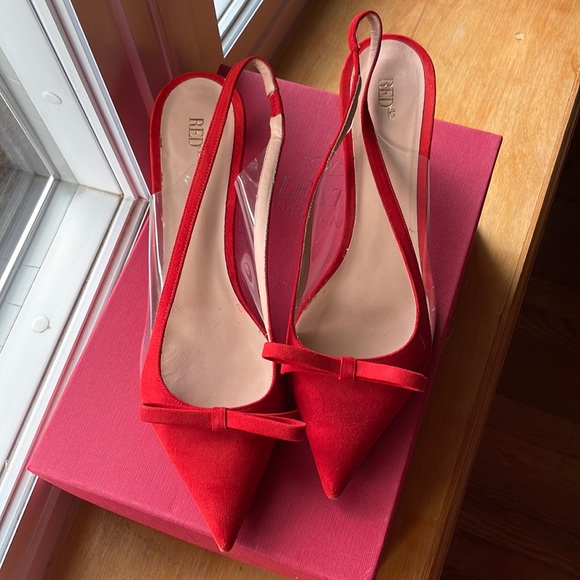 RED Valentino Shoes - Red Valentino kitten heel sling back shoes.